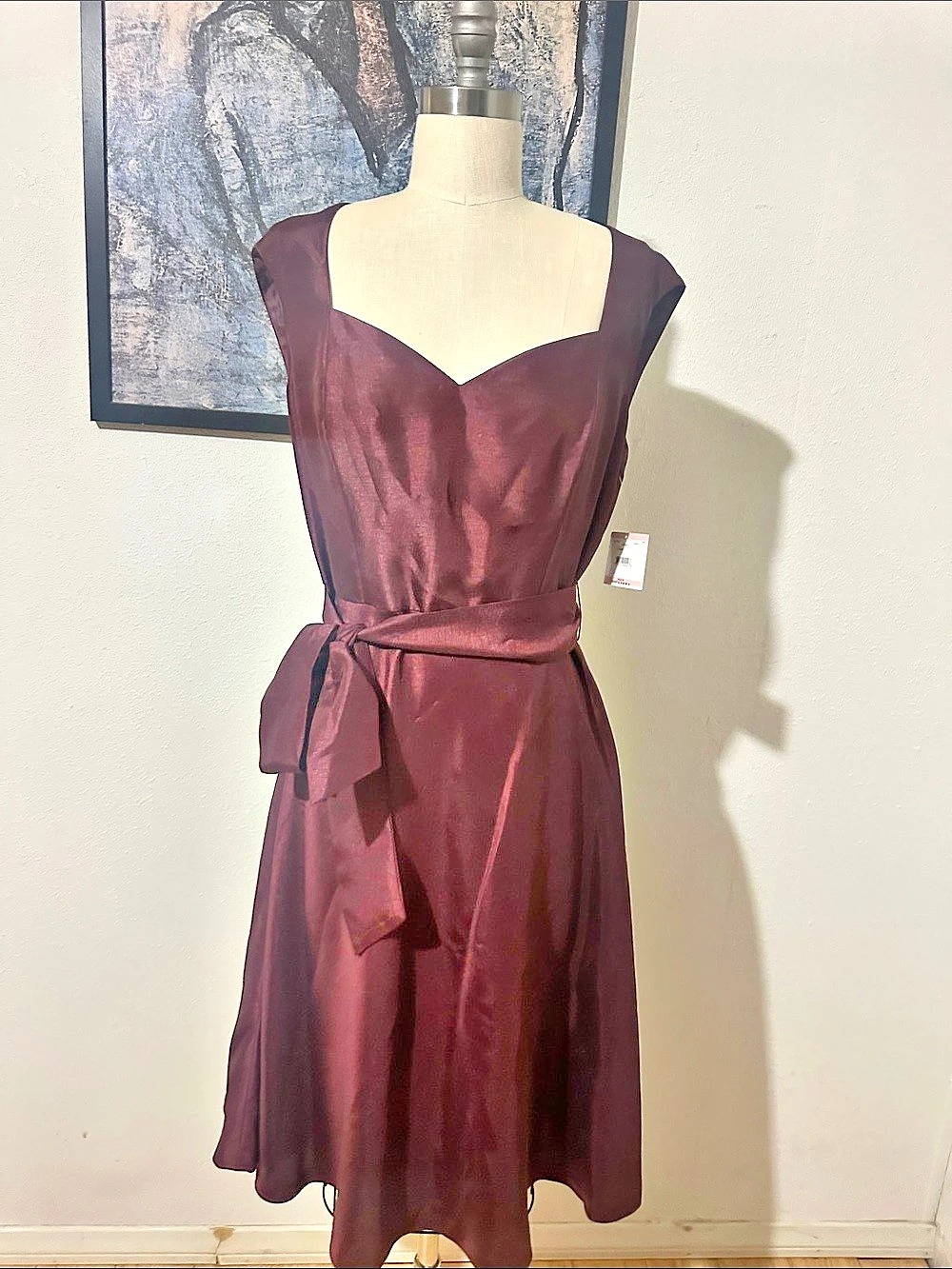 Women's Satin Midi Dress in Purple NWT